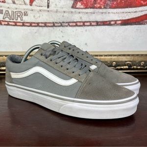 Vans Old Skool Skate Shoes Men’s Size 8.5 Grey Canvas Suede Sneakers
